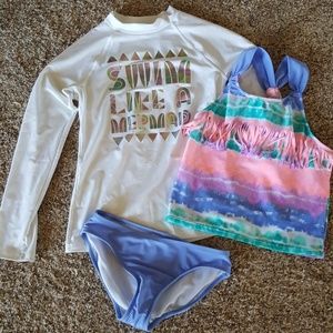 3 piece swimsuit set girls 10/12.-0047